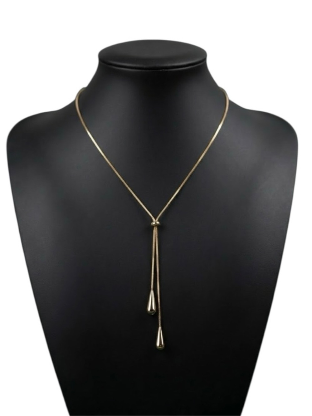 Crystal Avenue Gold Tone Teardrop Slider Necklace (NWT)